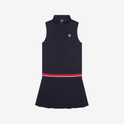 Fila White Line Pleated - Naisten Mekot - Laivastonsininen | FI-81747